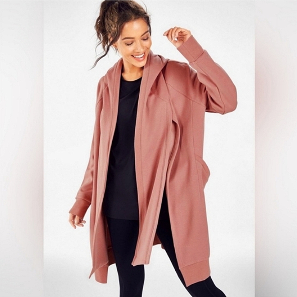 Fabletics ROSE PINK GERI WRAP Sweater with Soft Knit Versatile Design SIZE 2 XL - Picture 9 of 9